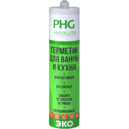 PHG Absolute герметик для ванны и кухни 280 мл (Бесцетный) 